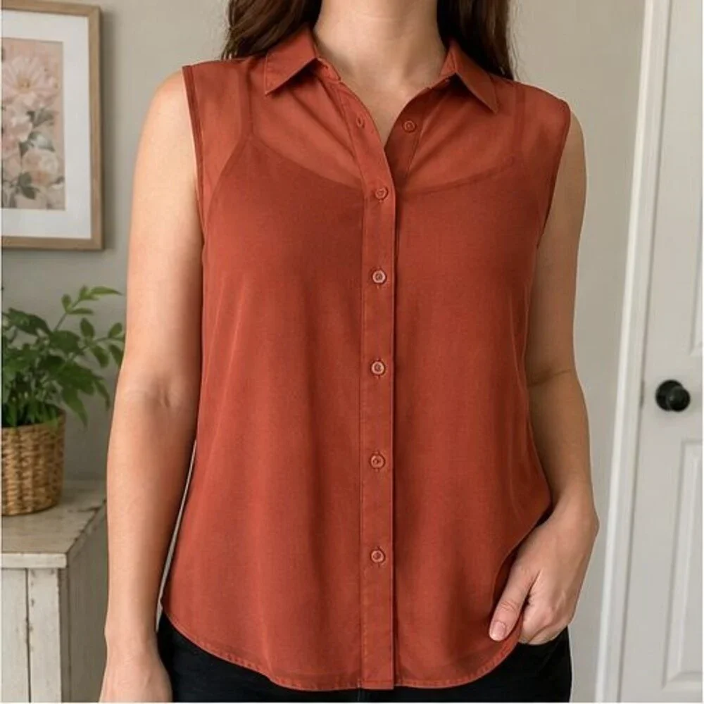 Rust Tunic Blouse - Picture 2 of 6